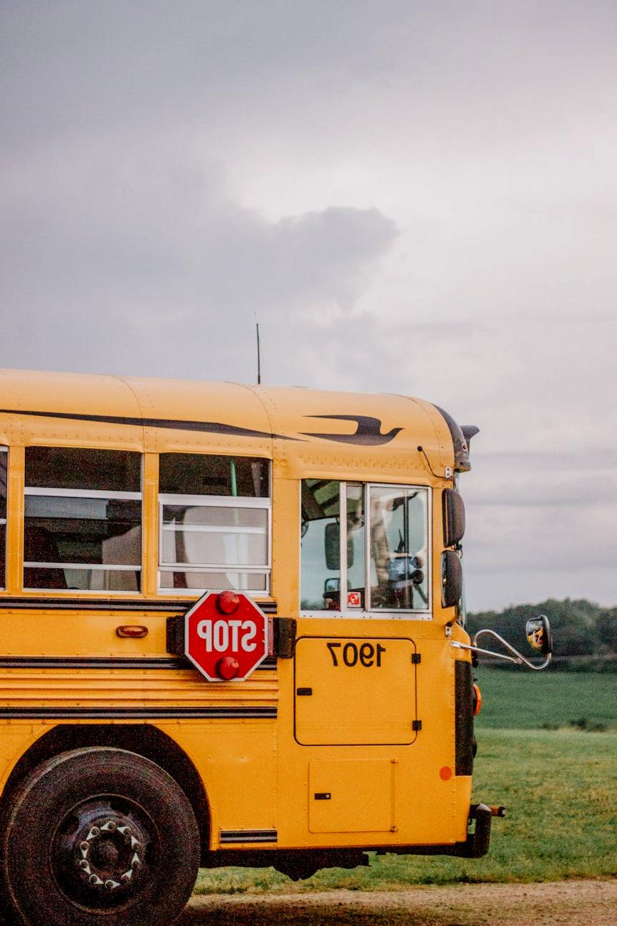 Eco-friendly hybrid bus on city road