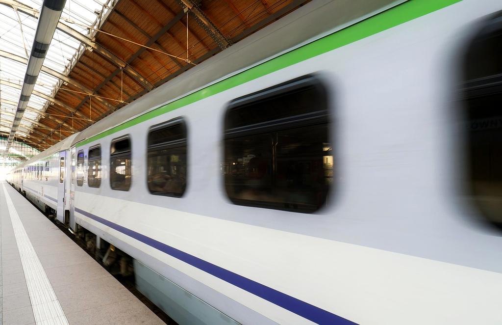 Eco-friendly train traveling icon